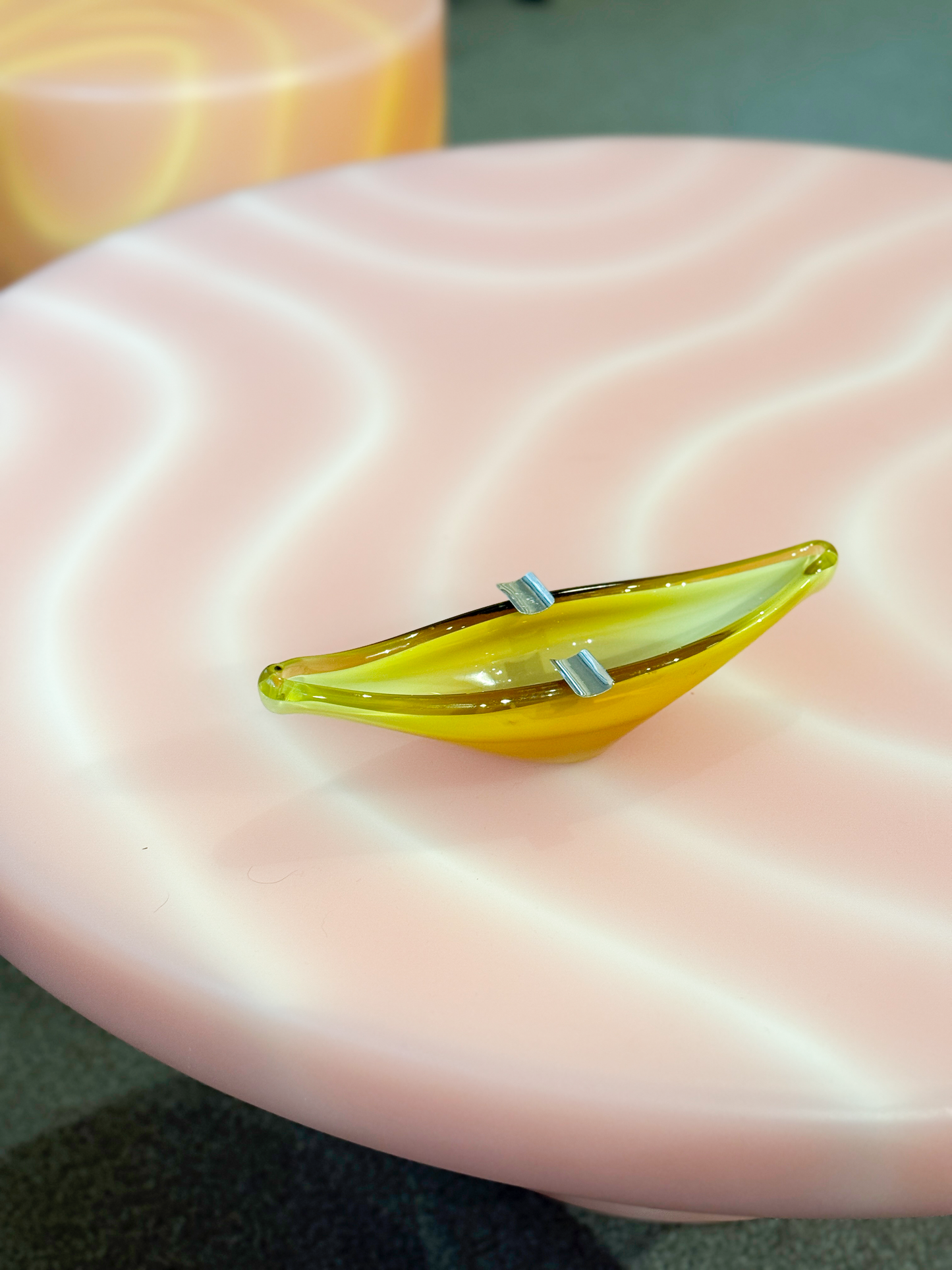 Murano Glass Yellow Ashtray