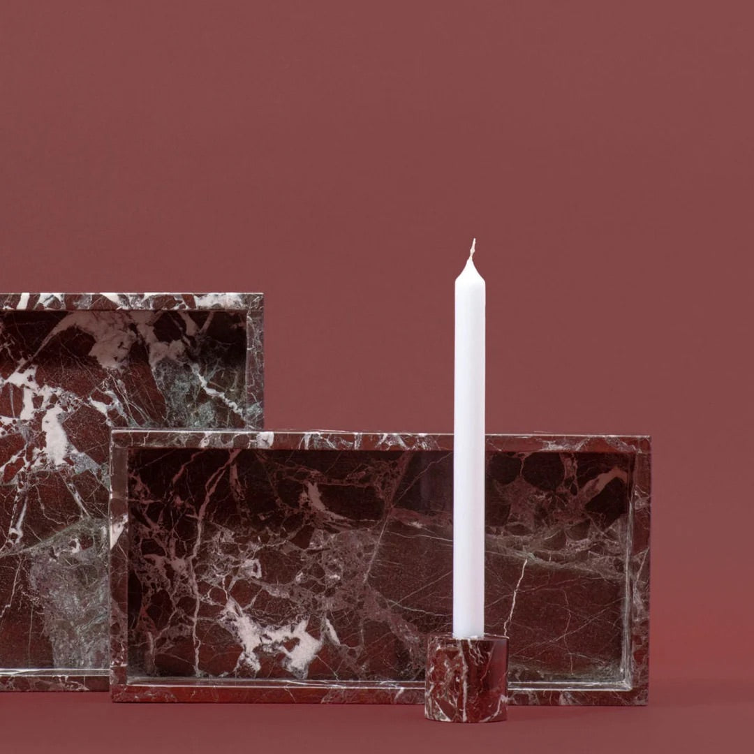 Burgundy Marble Rectangular Tray