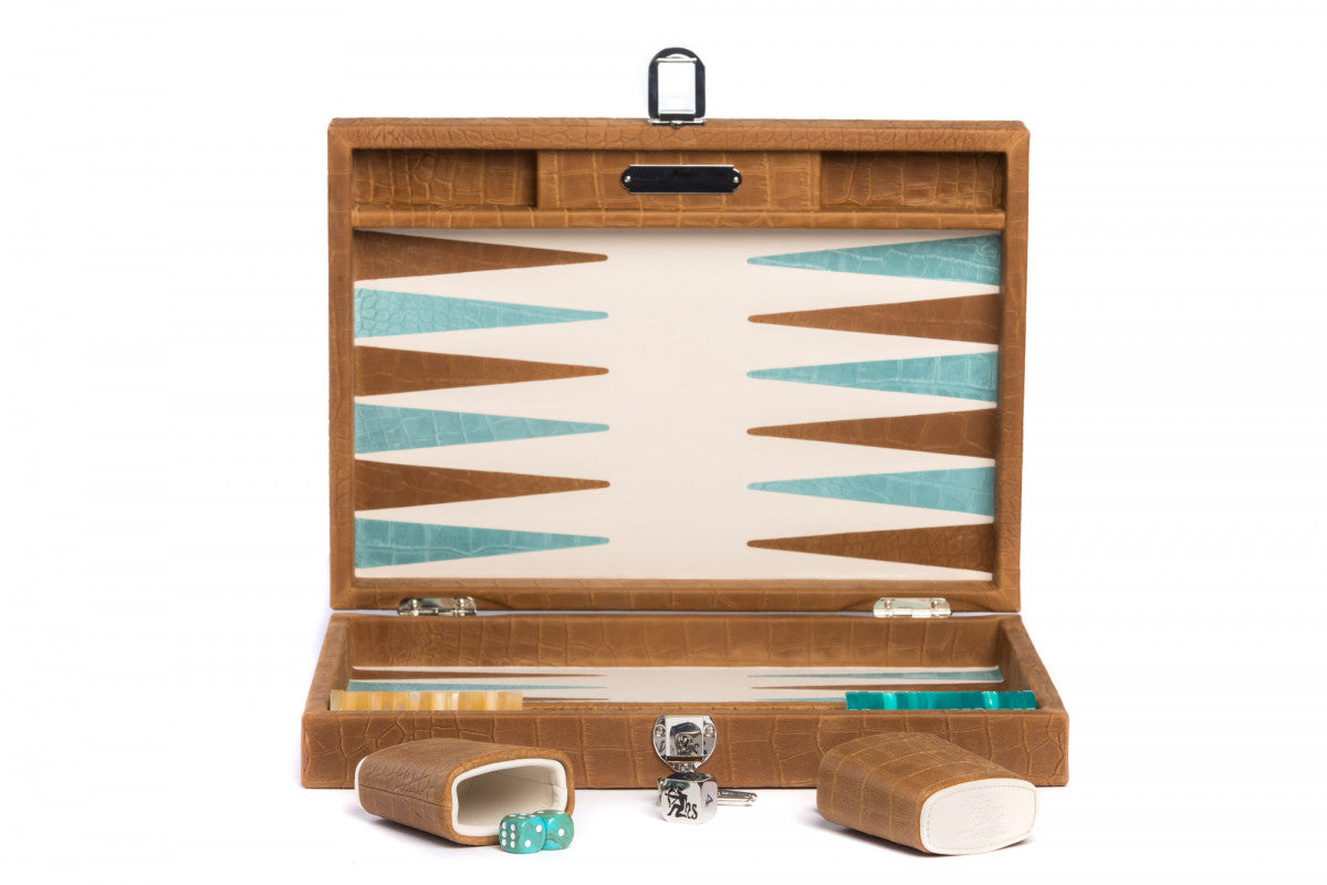 Backgammon - medium Alligator Amber