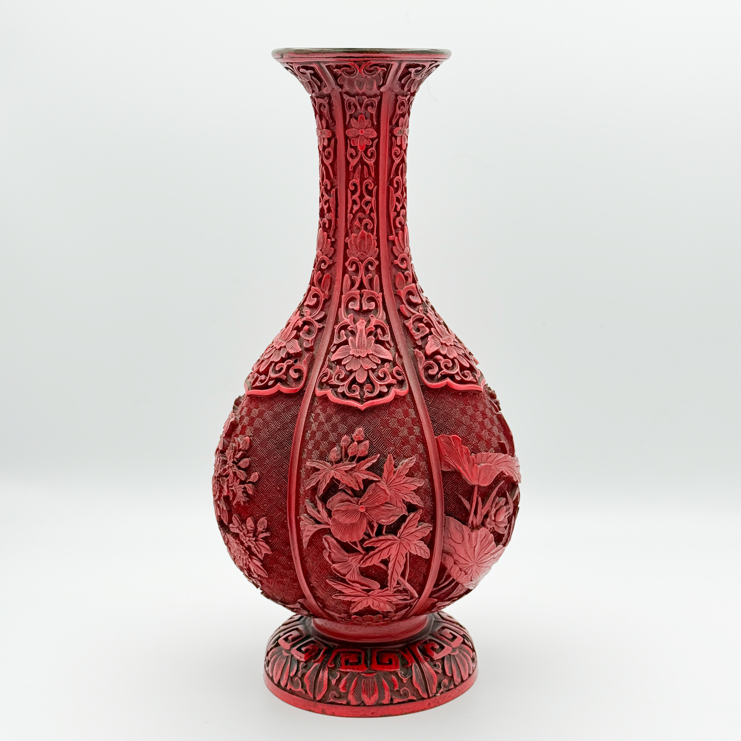 Vintage Chinese Carved Lacquer Vase