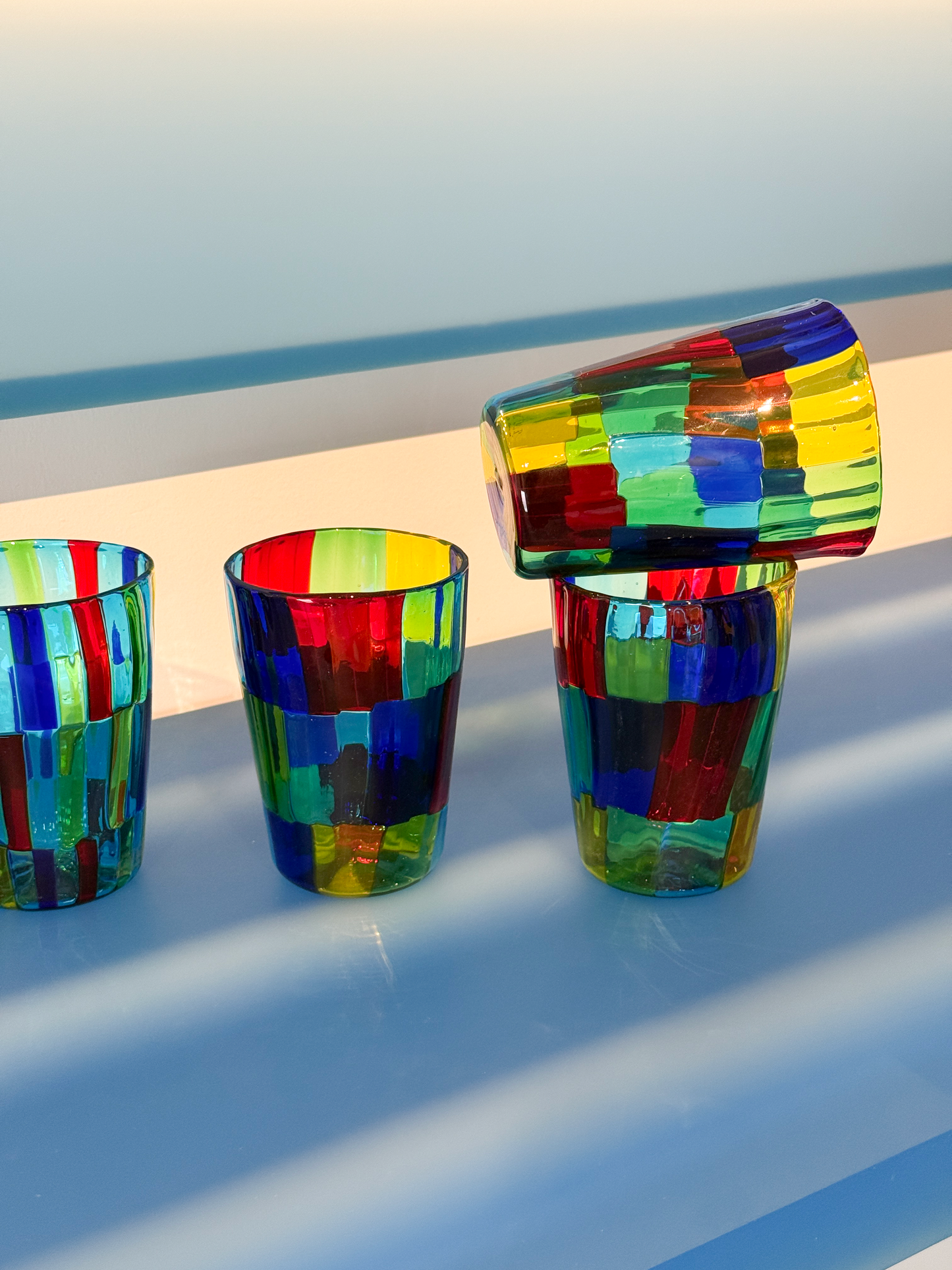 Acquamarina Hand-Blown Murano Glass Tumblers