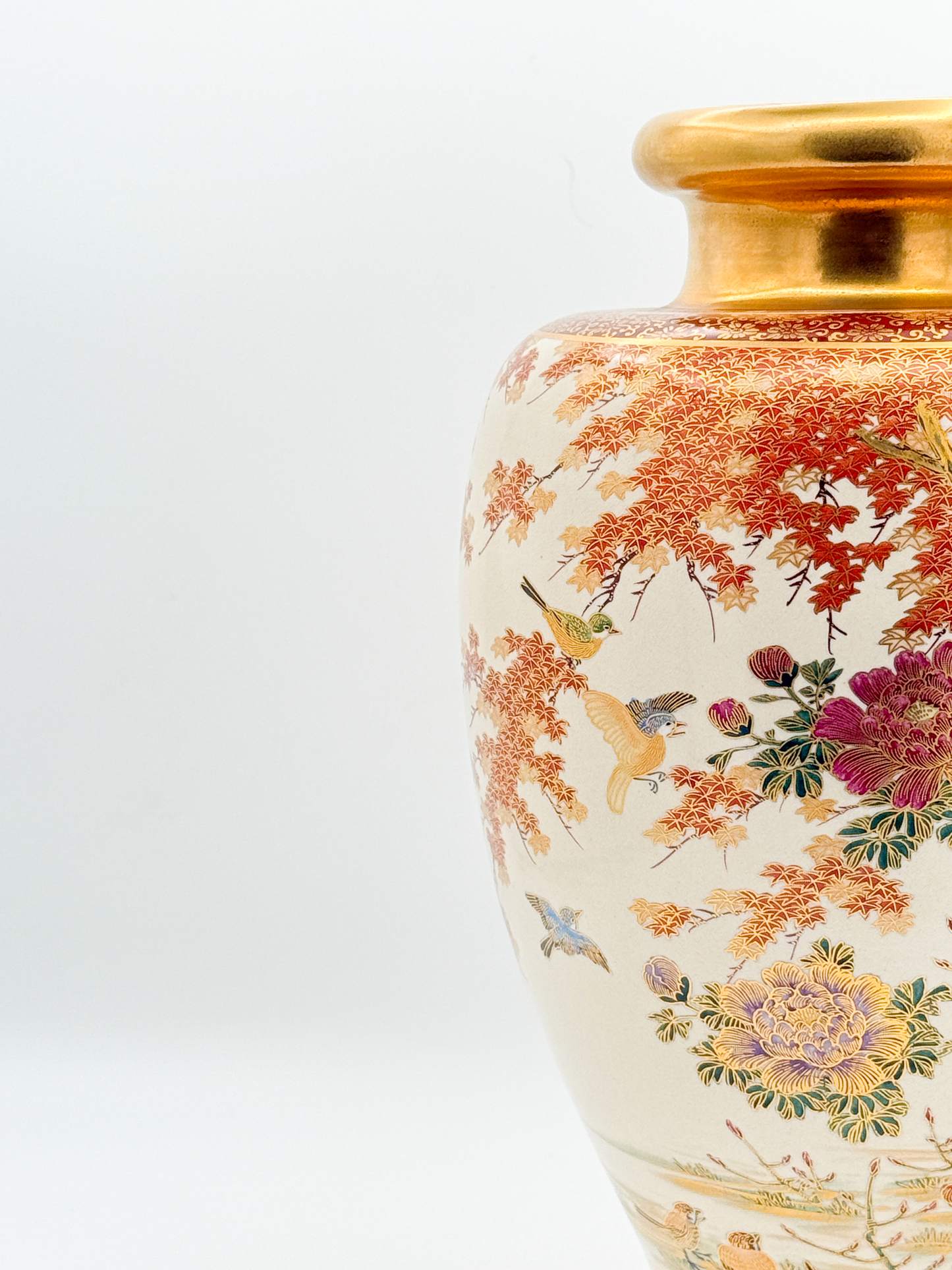 Vintage Hand-Painted Satsuma Vase
