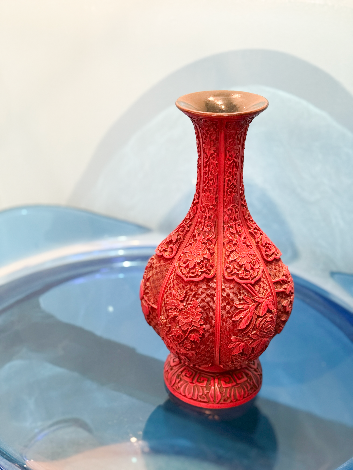 Vintage Chinese Carved Lacquer Vase