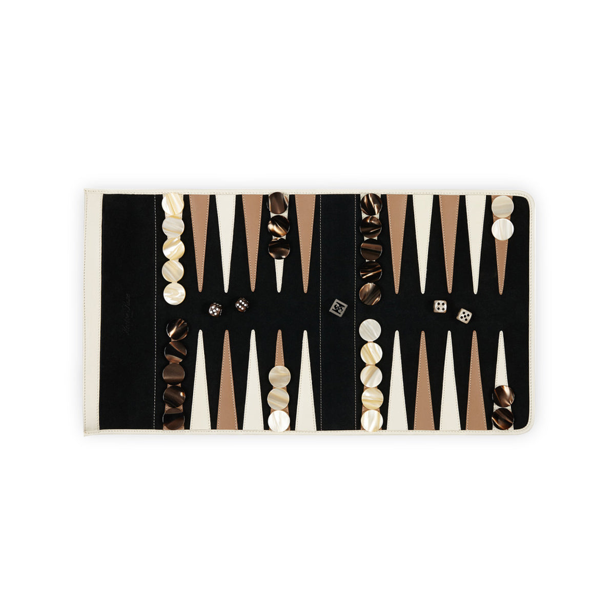 Backgammon travel set Jeans Noir Beige